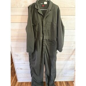 Vintage Big Ben Coveralls Men 46 Long  Green Canvas Mechanic USA Made